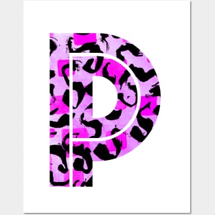 Letter P Watercolour Leopard Print Alphabet Posters and Art